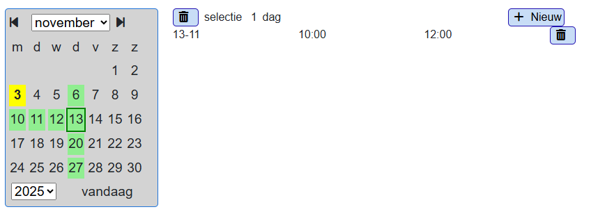 Beschikbaarheid delete